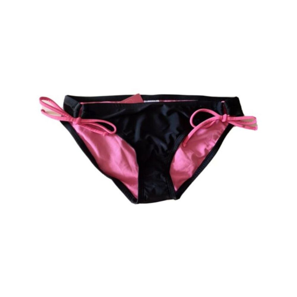 XHILARATION Women's Black Printed Embellished Tie Bikini Swimwear Bottom XL